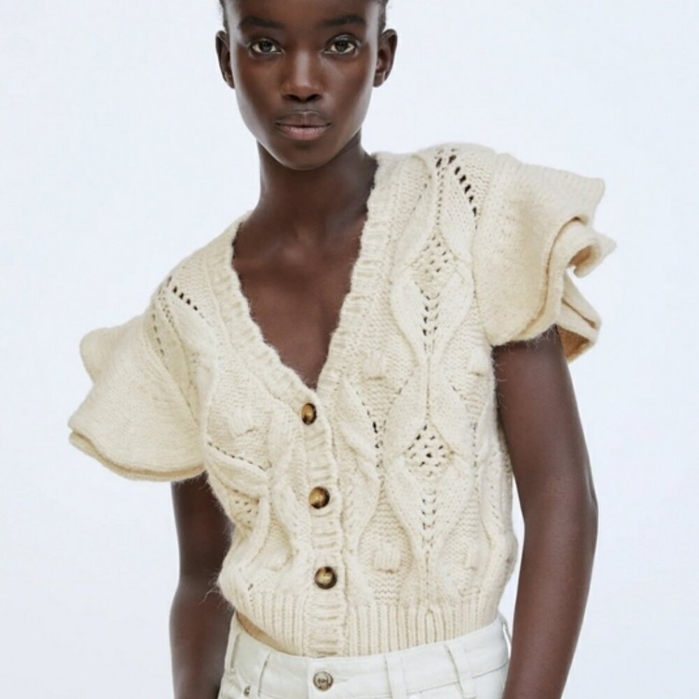 Zara Ruffled Knit Vest - Picture 6 of 6